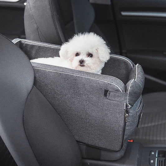 KFX-0334909 Portable Doghouse in Beige and Grey Cloth - Central Control Car 42x20x22cm