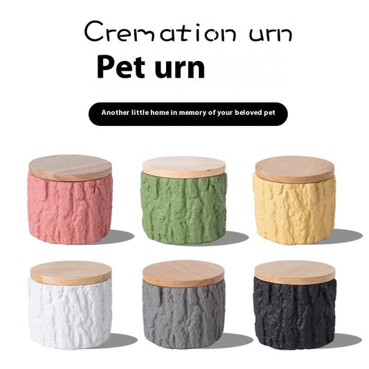 KFX-0348221 Handmade Cement Pet Ash Urn - Moisture-Proof Commemorative Memorial Casket