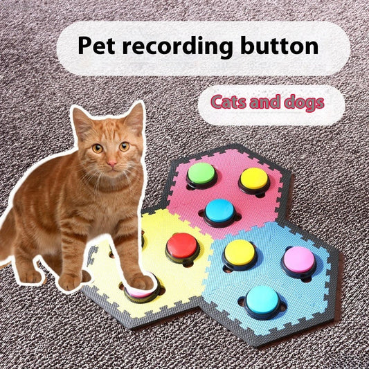KFX-0360509 Pet Communication Recording Button for Dogs and Cats - Interactive Training Toy with Cushioned Edges
