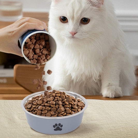 KFX-0361661 Double-Layer Stainless Steel Anti-Spill Pet Bowl - Small, Medium, Large Sizes in Various Colors