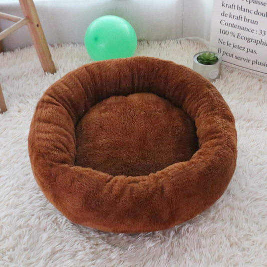 KFX-0365501 Cozy Round Egg Tart Cat Nest in Multiple Colors and Sizes for Autumn and Winter