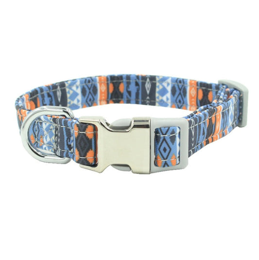 KFX-0378941 Colorful Flower Pattern Polyester Cat Collar - Adjustable Sizes for Comfort