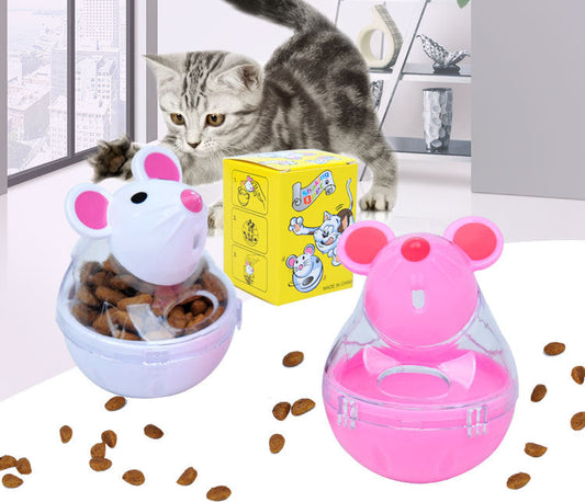 KFX-0388669 Beige and Pink Automatic Food Leakage Pet Toy – 7x5cm ABS Material