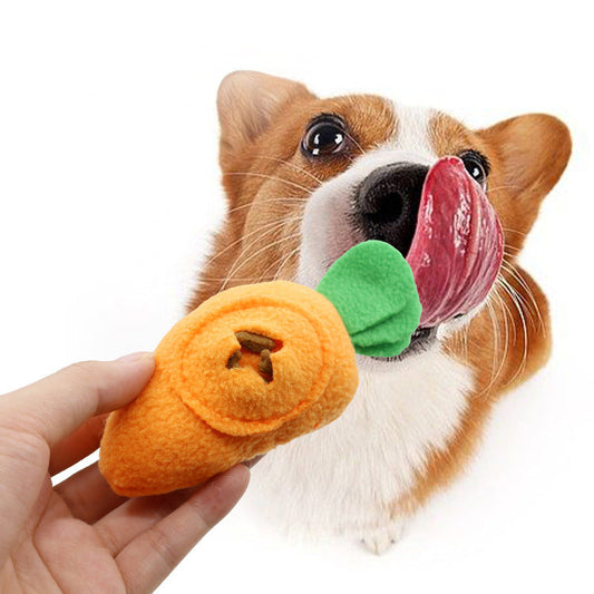 KFX-0393277 Interactive Carrot Toy for Pets - Dog, Cat, and Rabbit Food-Finding Game with Sound