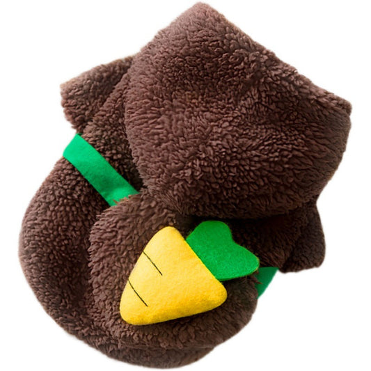 KFX-0402365 Cozy Velvet Carrot Backpack Dog Apparel for Autumn and Winter