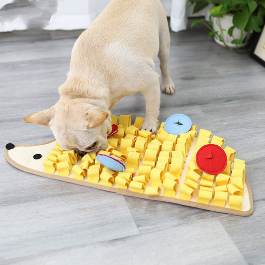 KFX-0417341 Little Hedgehog Dog Sniff Pad Training Blanket - Slow Food Puzzle Mat for Pet Decompression