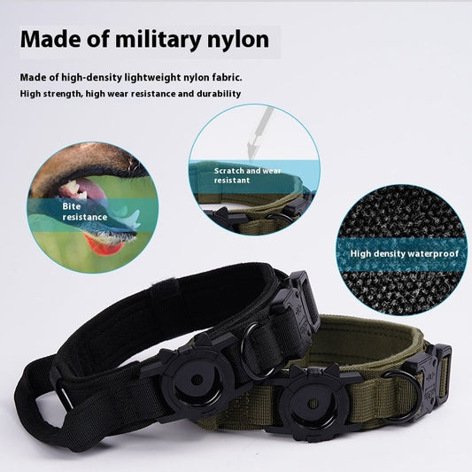 KFX-0417469 Tactical Dog Training Collar Cover - Explosion-Proof Denim in Black, Army Green, and Light Yellow