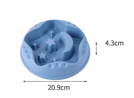 KFX-0428477 Large Capacity Moon Star Wings Slow Feed Dog Bowl for Water and Food