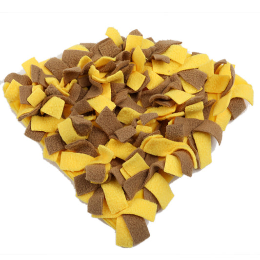 KFX-0437565 Indoor Cloth Sniffing Mat for Pet Intelligence Development, 50x50x8cm, Yellow