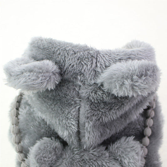 KFX-0447037 Plush Embroidered Two-Legged Sweater for Dogs - Double-Sided Arctic Velvet, Available in Various Colors