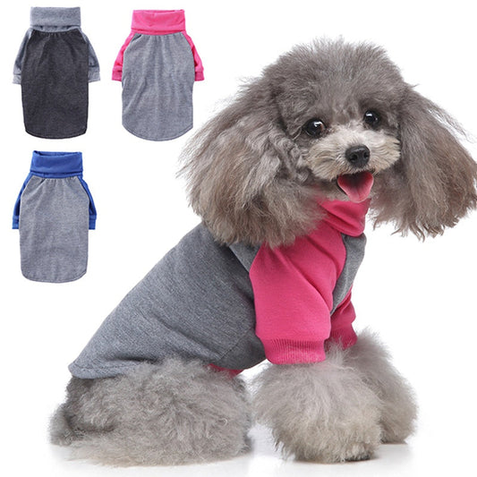 KFX-0454589 Colorful Striped Turtleneck Pullover Sweatshirt for Two-Legged Pets