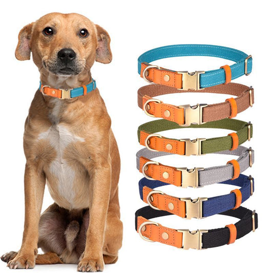 KFX-0471485 First Layer Cowhide Dog Collar with Drawstring in Multiple Colors