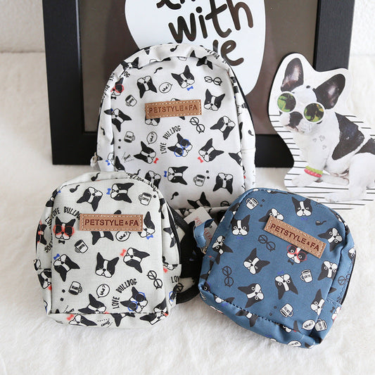 KFX-0496317 Bullfight Print Pet Backpack for Dogs and Cats - Available in White, Two Sizes