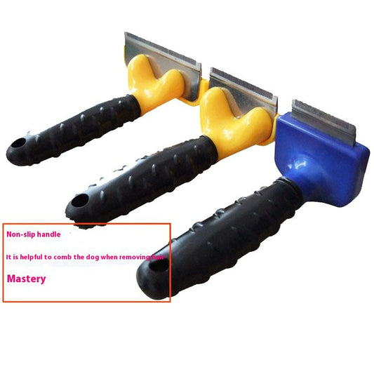 KFX-0503869 Dog Hair Removal Comb in Stainless Steel - Small, Medium, and Large Sizes Available