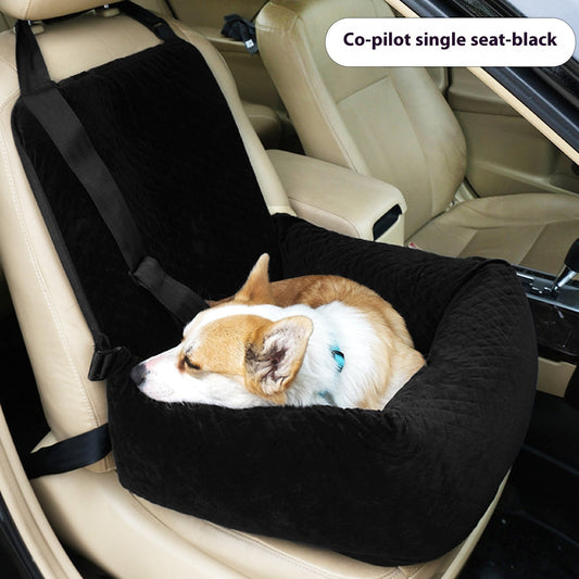KFX-0512829 Portable Dog Car Seat Cushion - Black Plaid, Gray Plaid, Beige Plaid, Navy Grid, Green Plaid, Coffee Plaid, Pink Plaid - 52x50x58cm