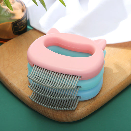 KFX-0536637 Cat Massage Comb for Long and Short-Haired Cats - ABS Material, 10x9 cm, Available in Blue, Green, Pink