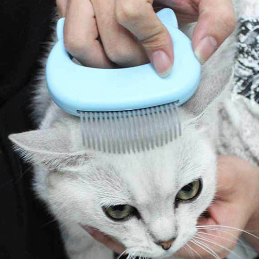 KFX-0536637 Cat Massage Comb for Long and Short-Haired Cats - ABS Material, 10x9 cm, Available in Blue, Green, Pink