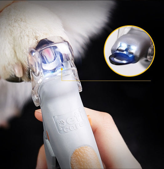 KFX-0544573 Bright LED Light Cat Nail Clippers with Wide Blade for Safe Nail Trimming