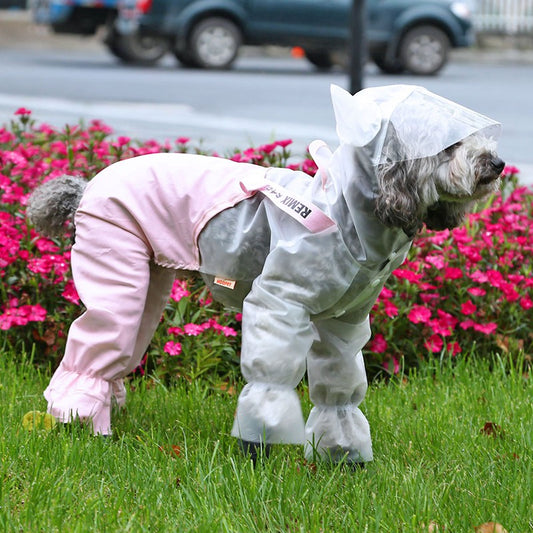 KFX-0552893 Splashproof Dog Raincoat with Horn Bib - Casual EVA Design