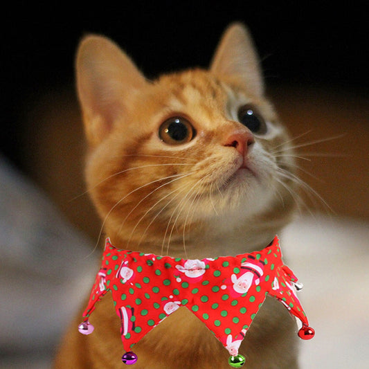 KFX-0554301 Adjustable Doodle Pattern Pet Collar with Bell for Cats - Neck Size 20-45cm