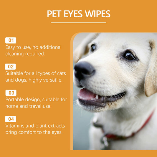 KFX-0559933 Pet Eye Cleaning Wipes for Dogs and Cats - 60 Count Tear Removal Wet Wipes