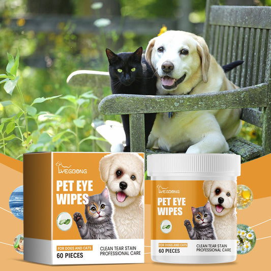 KFX-0559933 Pet Eye Cleaning Wipes for Dogs and Cats - 60 Count Tear Removal Wet Wipes