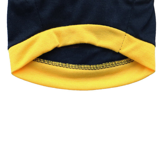 KFX-0560445 Cotton Jersey Printed Sports Vest for Small Dogs in Green and Black with Yellow Edges