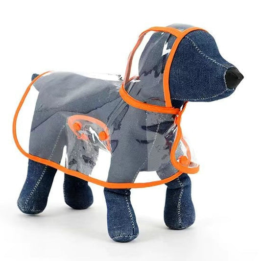 KFX-0566205 Transparent Blue Edge Dog Raincoat for Medium to Large Pets in Multiple Sizes