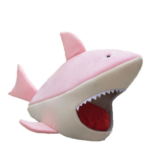 KFX-0573629 Shark-Shaped Pet Kennel: Cozy Cloth Cat & Dog Bed in Multiple Colors