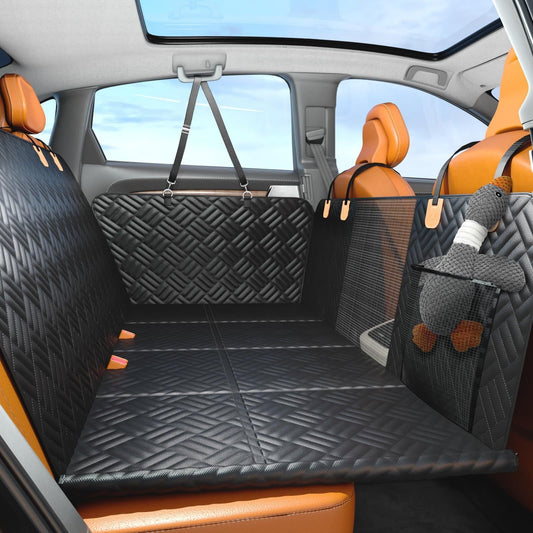 KFX-0578365 Rear Seat Dog Mat - Black Cloth Car Protector for Pets
