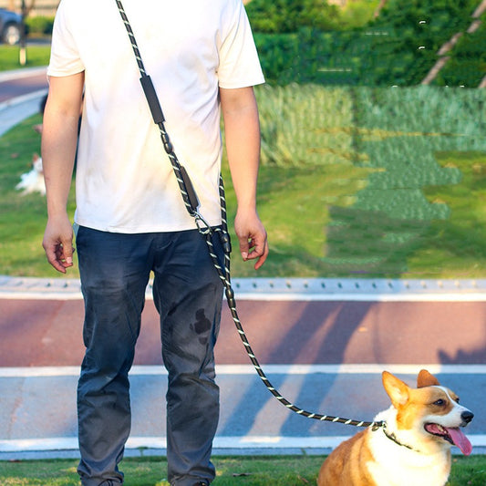 KFX-0588861 Durable Nylon Dog Traction Rope with Shock Absorption Design and Adjustable Handheld Options