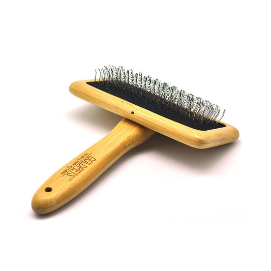 KFX-0590653 Bamboo Wood Air Cushion Needle Comb for Pet Grooming - Original Bamboo, Sizes S, M, L