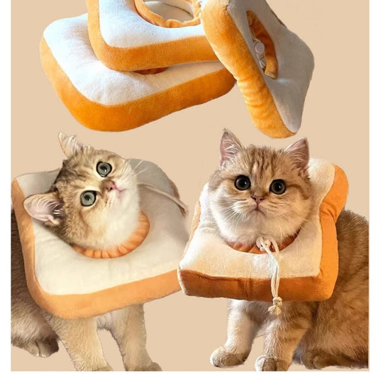 KFX-0602557 Adjustable Cartoon Headgear for Pets in Avocado and Toast Bread Designs