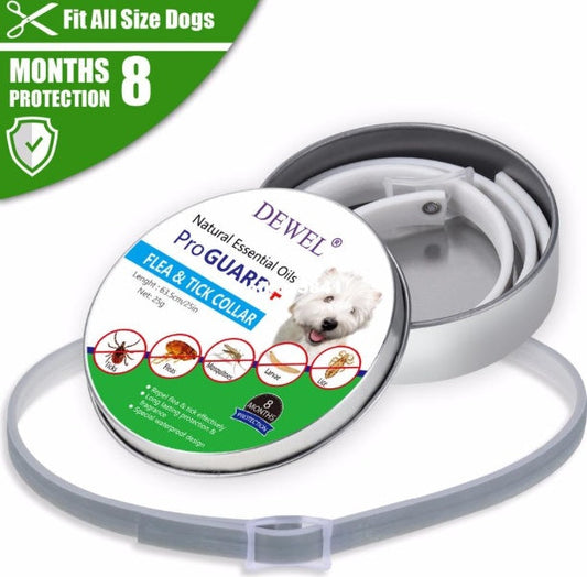 KFX-0614077 Flea and Tick Collar for Cats and Dogs – 8 Months of Protection, Adjustable, Water-Resistant, Allergy-Free