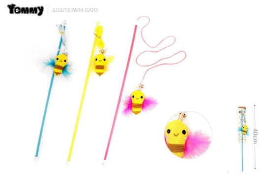 KFX-0628413 Interactive Bee Cat Teaser Wand for Playful Cats