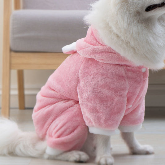KFX-0643517 Cozy Coral Fleece Pig Costume for Cats & Small Dogs - Fleece-Lined Pet Apparel