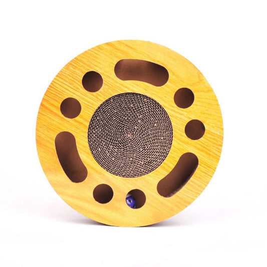 KFX-0645053 Educational Cat Toy Carousel for Claw Grinding - Durable Corrugated Paper, 33cm Diameter