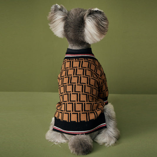 KFX-0649021 Cozy Black Wool Sweater for Dogs with High Collar in Multiple Sizes