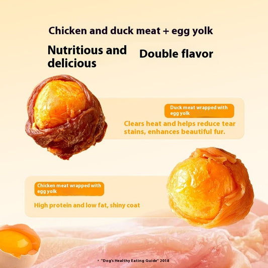 KFX-0650685 Savory Chicken and Duck Egg Yolk Treats for Dogs - Ideal for Training and Molar Care