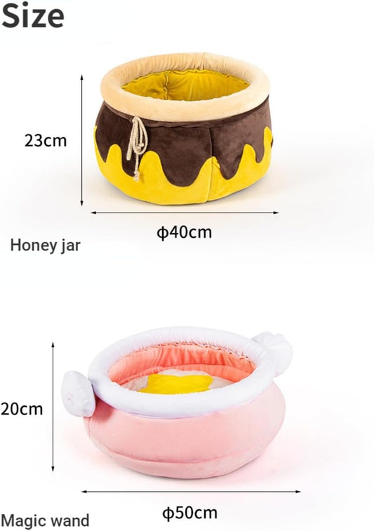 KFX-0657853 Cozy Honey Pot Cat Sofa Bed - Soft Warm Nest for Small Cats and Dogs