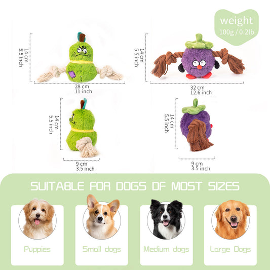 KFX-0663613 Interactive Plush Rope Knot Dog Toy for Tug of War and Dental Care