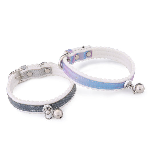 KFX-0673853 Gradient Color Cat Collar with Bell - Adjustable PU Material, Suitable for All Seasons