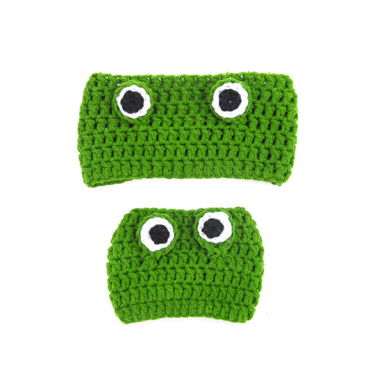 KFX-0682429 Frog Woolen Hat for Kittens and Puppies - Cartoon Cross-Dressing Headgear