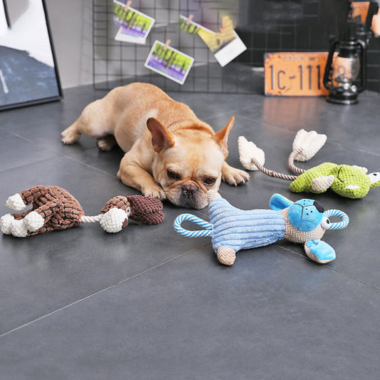 KFX-0684989 Pet Plush Vocal Toy - Bite-Resistant Multi-Texture Interactive Companion