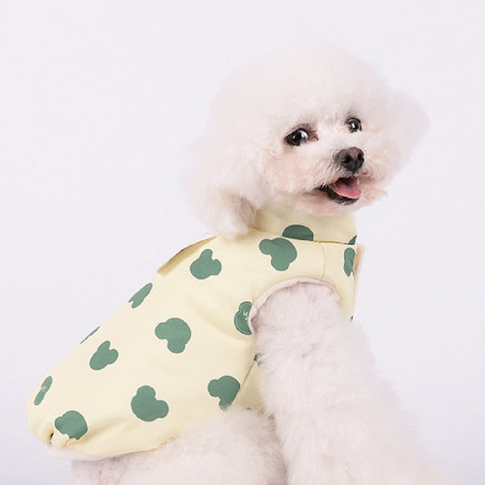 KFX-0689725 Cotton Cartoon Bear Vest for Pets in Yellow and Pink, Various Sizes Available