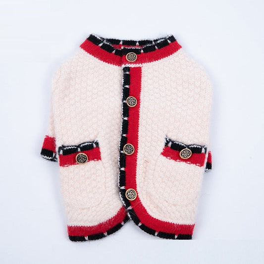 KFX-0696893 Classic Bejirog Stylish Sweater Cardigan for Pets in Blue and Pink, Sizes XS to 3XL