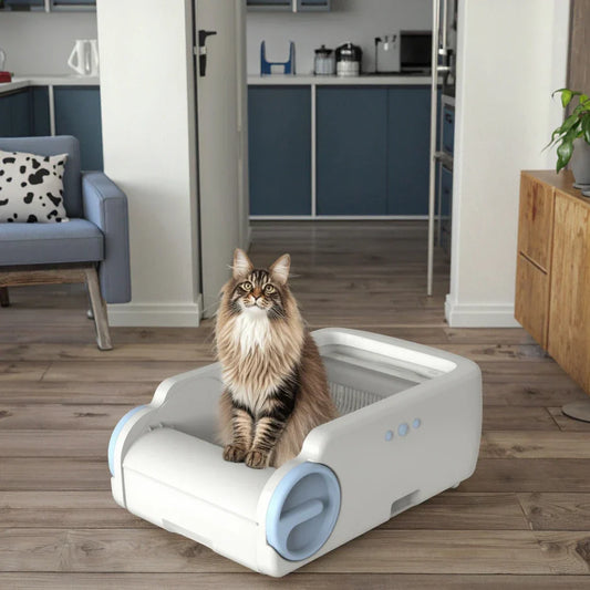KFX-070227 Self-Cleaning Cat Litter Box with Large Capacity, Odor-Proof Design and Easy Clean Features