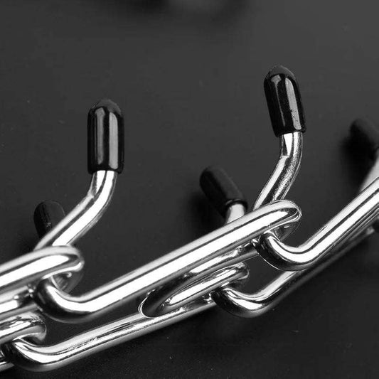 KFX-0706109 Adjustable Stainless Steel Dog Prong Training Collar with Comfort Rubber Tips for Medium and Small Dogs
