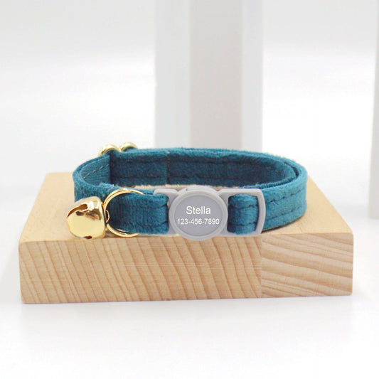 KFX-0706621 Safety Bell Cat Collar with Adjustable Cloth Design for Pet Comfort