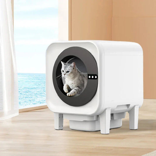 KFX-071379 Smart Automatic Cat Litter Box with Extra-Large 75L Capacity and Infrared Sensors for Easy Cleaning